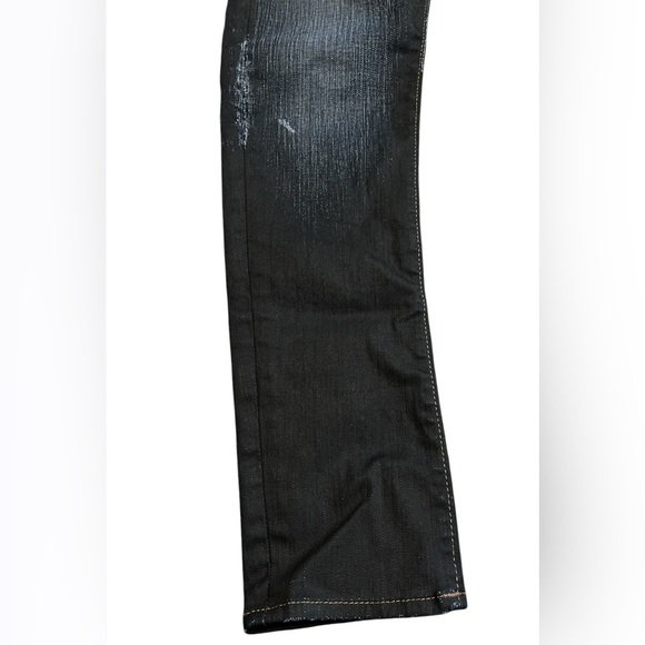 True Religion Jude Super Low Rise Skinny in Asphalt w/ Rips - Picture 6 of 12